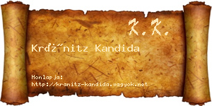Kránitz Kandida névjegykártya